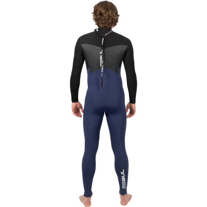 2024 Gul Hombres Response 3/2mm Gbs Back Zip Neopreno RE1231-C1 - Navy / Black